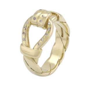 9ct Yellow Gold Gemstone Loop Ring