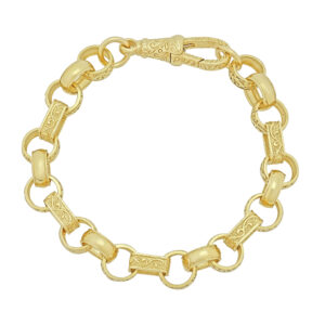 9ct Yellow Gold Gypsy Link Bracelet 9&#8243; 11mm