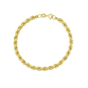 9ct Yellow Gold Rope Bracelet 7.5&#8243; 4.5mm