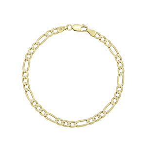 9ct Yellow And White Gold Figaro Bracelet 8&#8243; 4.5mm