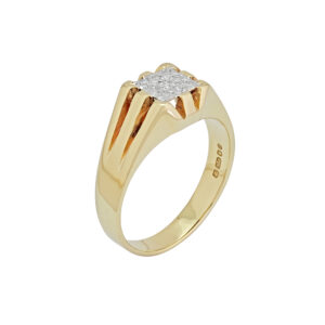 9ct Yellow Gold 0.05ct Diamond Signet Ring