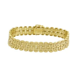 9ct Yellow Gold Fancy Link Bracelet 7.5″ 11mm