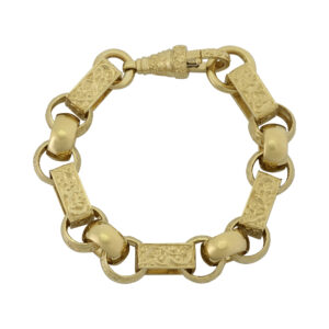 9ct Yellow Gold Gypsy Link Bracelet 8″ 11.5mm