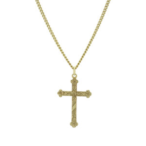 9ct Yellow Gold Chain And Cross Pendant 19.5&#8243; 2mm