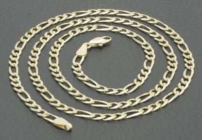 9ct Yellow Gold Figaro Chain 24.5" 4mm - Image 3