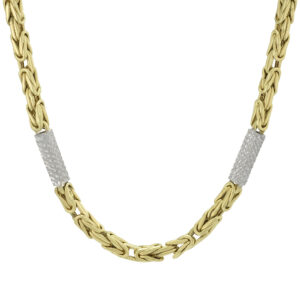 14ct Yellow &#038; White Gold King Chain 26.5&#8243; 4mm