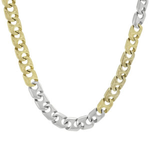 9ct Yellow &#038; White Gold Marina Chain 31″ 8mm