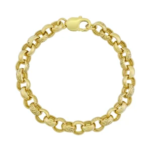 9ct Yellow Gold Belcher Bracelet 8&#8243; 9mm