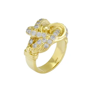 9ct Yellow Gold Gemstone Knot Ring