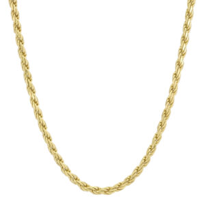 18ct Yellow Gold Diamond Cut Rope Chain 19&#8243; 3mm