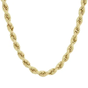 9ct Yellow Gold Rope Chain 23.5&#8243; 6mm