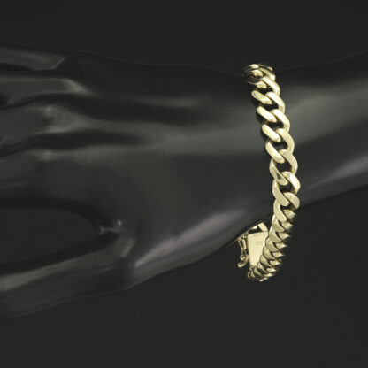 9ct Yellow Gold Curb Bracelet 7.5" 8.5mm - Image 3