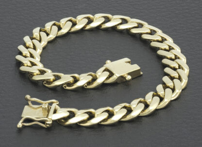 9ct Yellow Gold Curb Bracelet 7.5" 8.5mm - Image 4