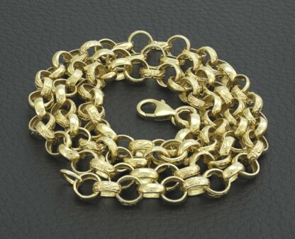 9ct Yellow Gold Belcher Chain 24" 7.5mm - Image 3