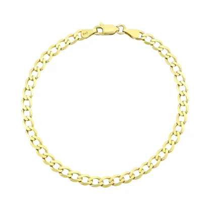 9ct Yellow Gold Curb Bracelet 7.5" 4mm