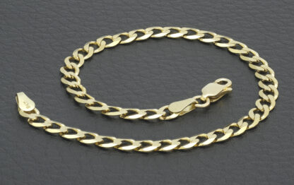 9ct Yellow Gold Curb Bracelet 7.5" 4mm - Image 4