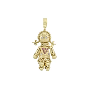 9ct Yellow Gold Gemstone Doll Pendant