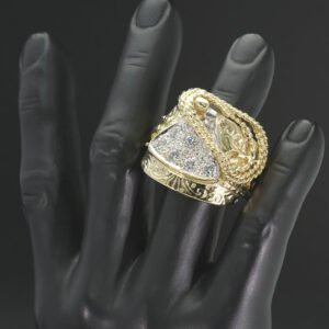 9ct Yellow Gold Gemstone Saddle Ring