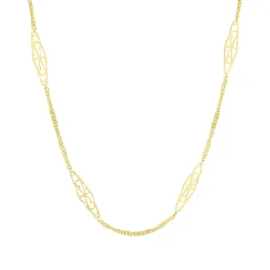 18ct Yellow Gold Fancy Link Chain 28&#8243; 5mm