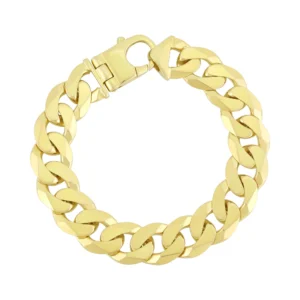 9ct Yellow Gold Curb Bracelet 9&#8243; 15mm