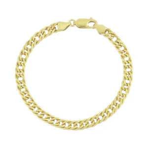 9ct Yellow Gold Double Curb Bracelet 7.5&#8243; 5.5mm