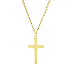 9ct Yellow Gold Chain And Cross Pendant 21.5&#8243; 2.5mm