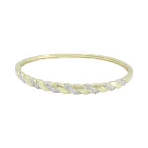 9ct Yellow Gold 0.15ct Diamond Bangle