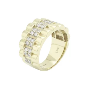 9ct Yellow Gold Gemstone Watch Strap Ring