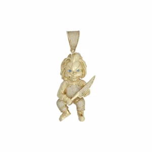 9ct Yellow Gold Gemstone Chucky Pendant