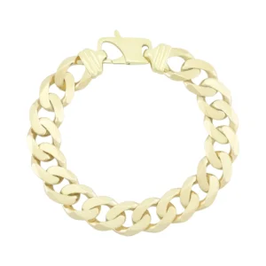 9ct Yellow Gold Curb Bracelet 9.5″ 15mm