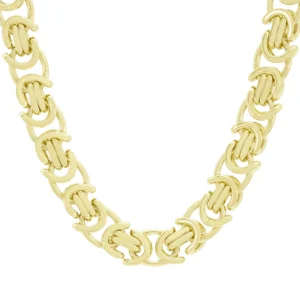 9ct Yellow Gold Byzantine Chain 24&#8243; 12mm