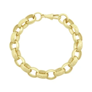 9ct Yellow Gold Belcher Bracelet 9.5″ 12mm