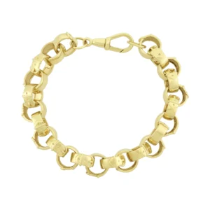 9ct Yellow Gold Buckle Belcher Bracelet 9.5&#8243; 3.5mm