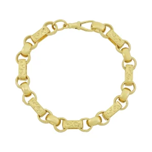 9ct Yellow Gold Gypsy Link Bracelet 8.5&#8243; 8.5mm