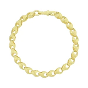 9ct Yellow Gold Tulip Bracelet 9″ 7mm