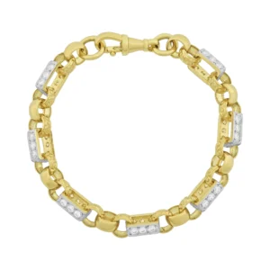 9ct Yellow Gold Gemstone Gypsy Link 8&#8243; 8mm