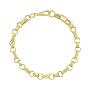 9ct Yellow Gold Gypsy Link Bracelet 10&#8243; 7.5mm