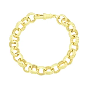 9ct Yellow Gold Belcher Bracelet 6″ 8mm