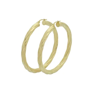 9ct Yellow Gold Twist Hoop Earrings