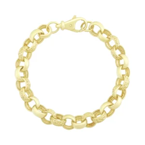 9ct Yellow Gold Belcher Bracelet 9.5″ 12.5mm