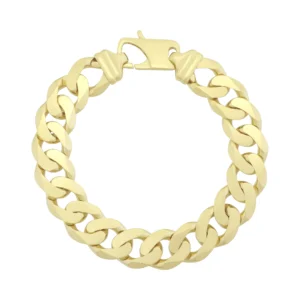 9ct Yellow Gold Curb Bracelet 9.5″ 15mm