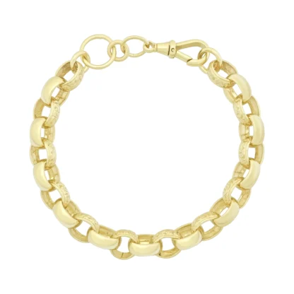 9ct Yellow Gold Belcher Bracelet 9″ 10mm