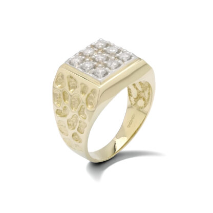 9ct Yellow Gold 0.50ct Diamond Signet Ring