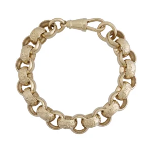 9ct Yellow Gold Belcher Bracelet 9″ 13.5mm