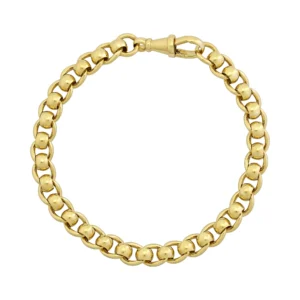 9ct Yellow Gold Roller Ball Bracelet 8&#8243; 7mm