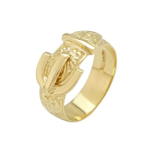 9ct Yellow Gold Buckle Ring