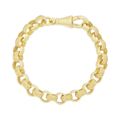 9ct Yellow Gold Belcher Bracelet 5" 6mm