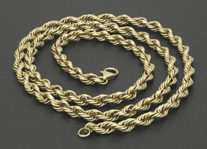 9ct Yellow Gold Rope Chain 27.5" 5.5mm - Image 4