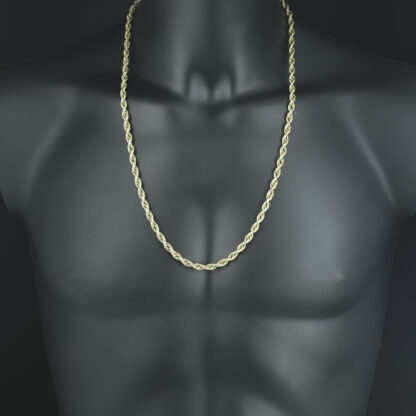 9ct Yellow Gold Rope Chain 27.5" 5.5mm - Image 3