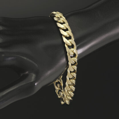 9ct Yellow Gold Curb Bracelet 8.5" 10mm - Image 3